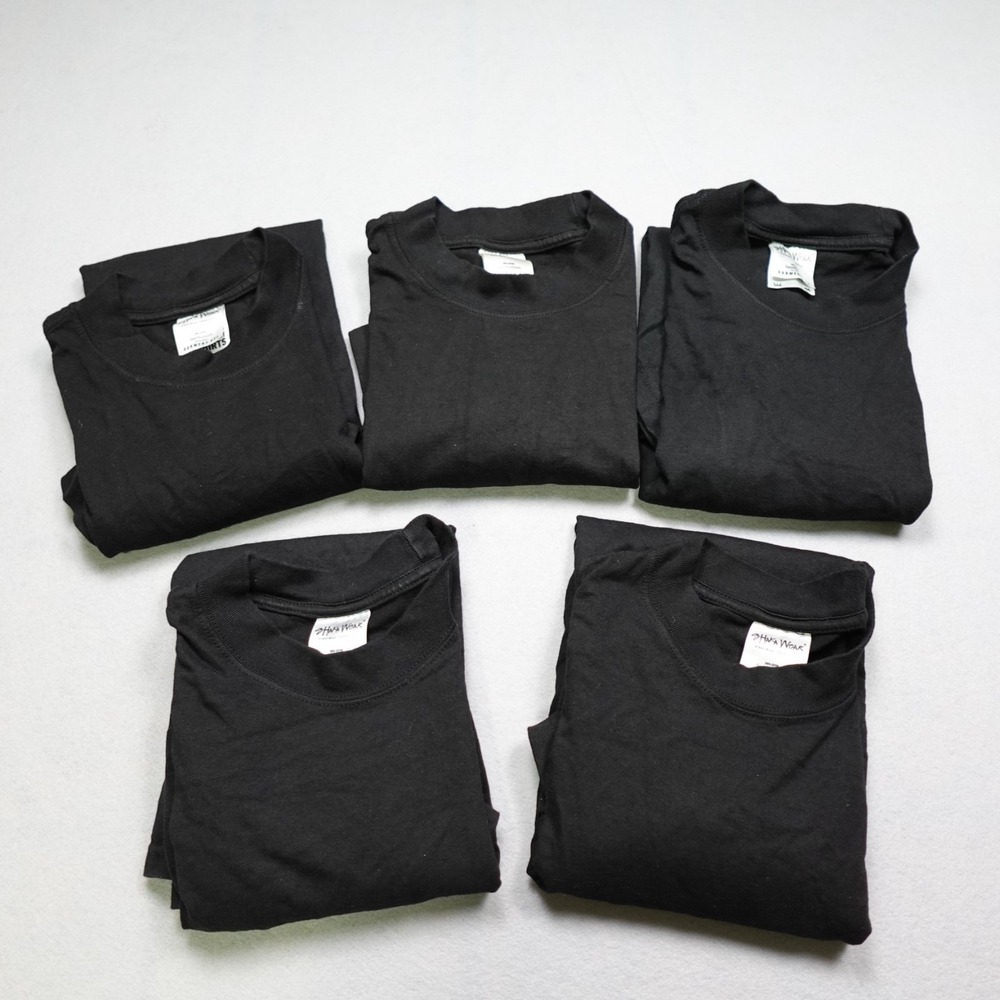 Shaka Wear T-Shirt Mens Medium Black Heavyweight Cotton Lot of 5 Super Max Heavy